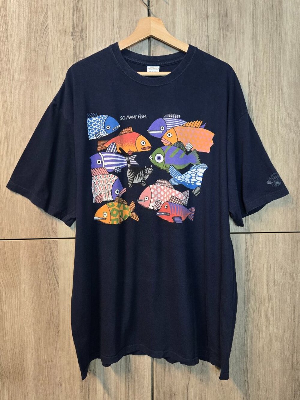 Crazy Shirt So Many Fish So Little Time Shirt Mens Blue Chunky Graphics XXL